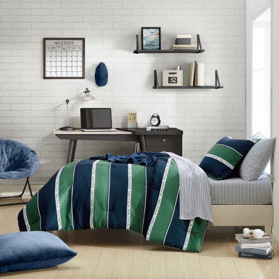 Ensemble d'édredon réversible bleu marine Nautica