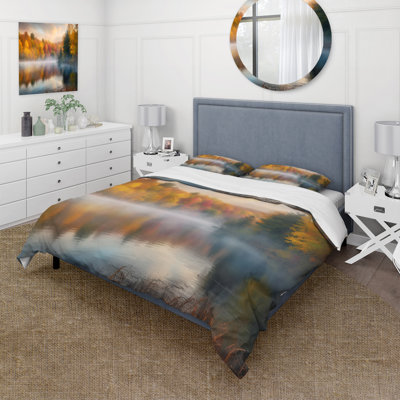 Ensemble de housse de couette en microfibre / polyester Misty Lake II Bedding