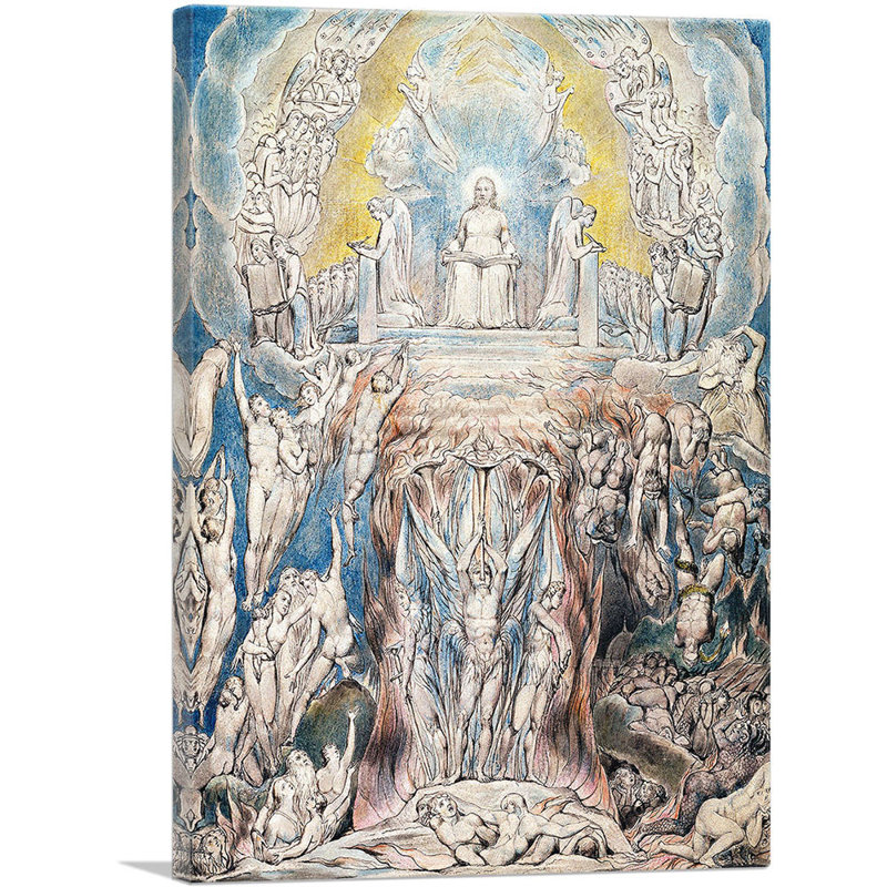 «The Day of Judgement» par William Blake, reproduction d'art sur toile tendue, H 26 po x l 18 po x 1,5 po