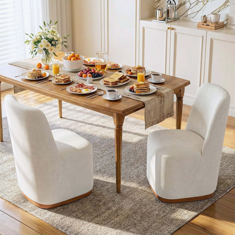 Chaises de salle à manger rembourrées Ember, Beige