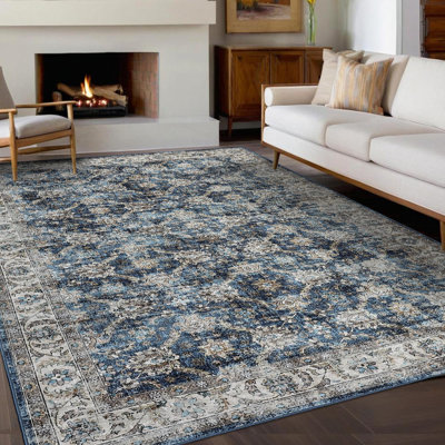 Rectangle Abstract Washable Area Rug