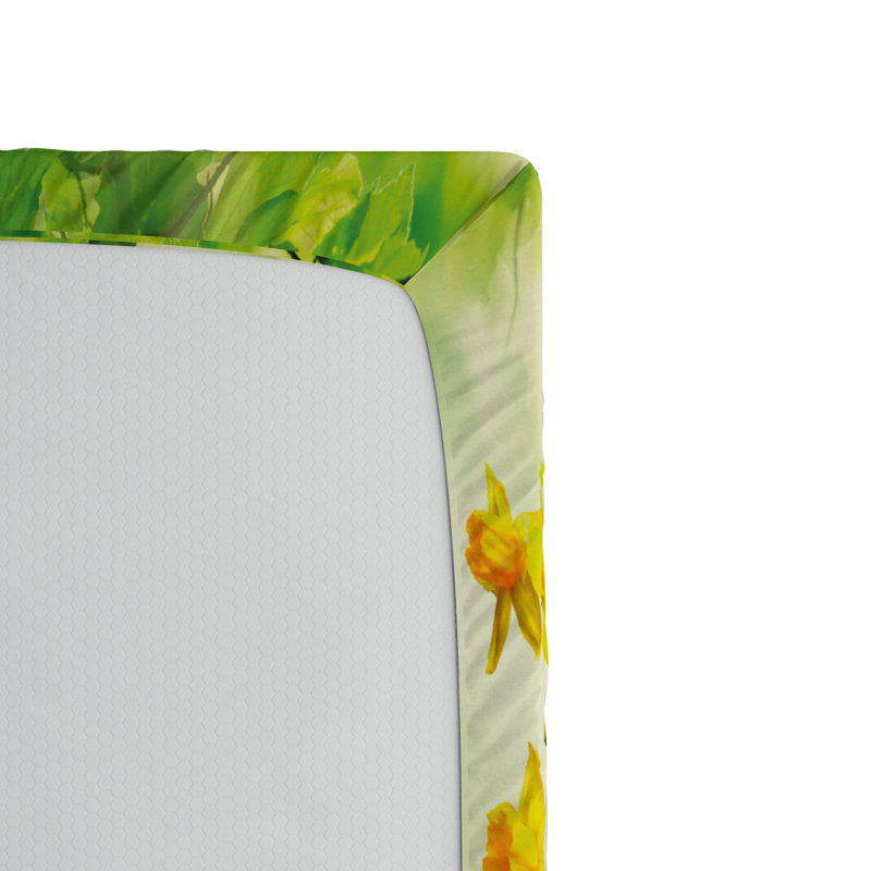 Microfiber Floral Fitted Sheet, Full Fitted Sheet