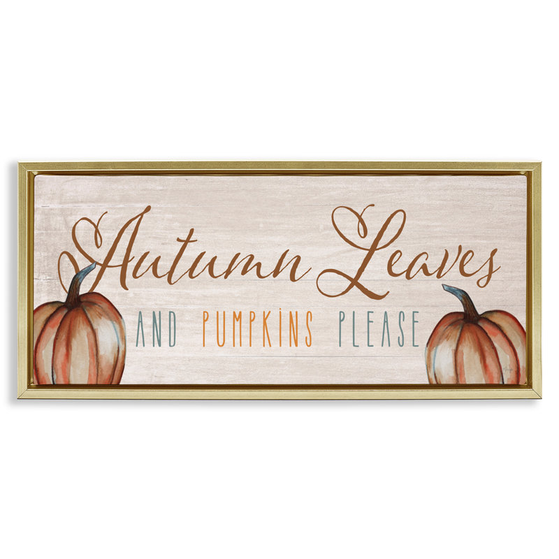 Cadre flottant Autumn Traditions Leaves & Pumpkins, design par Yass Naffas Designs, H 14 po x l 31 po