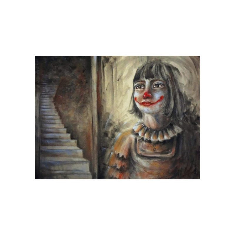 Beaucoup de rêves dans les yeux | Gris anthracite et pastel sur papier | Par Anindita Dey