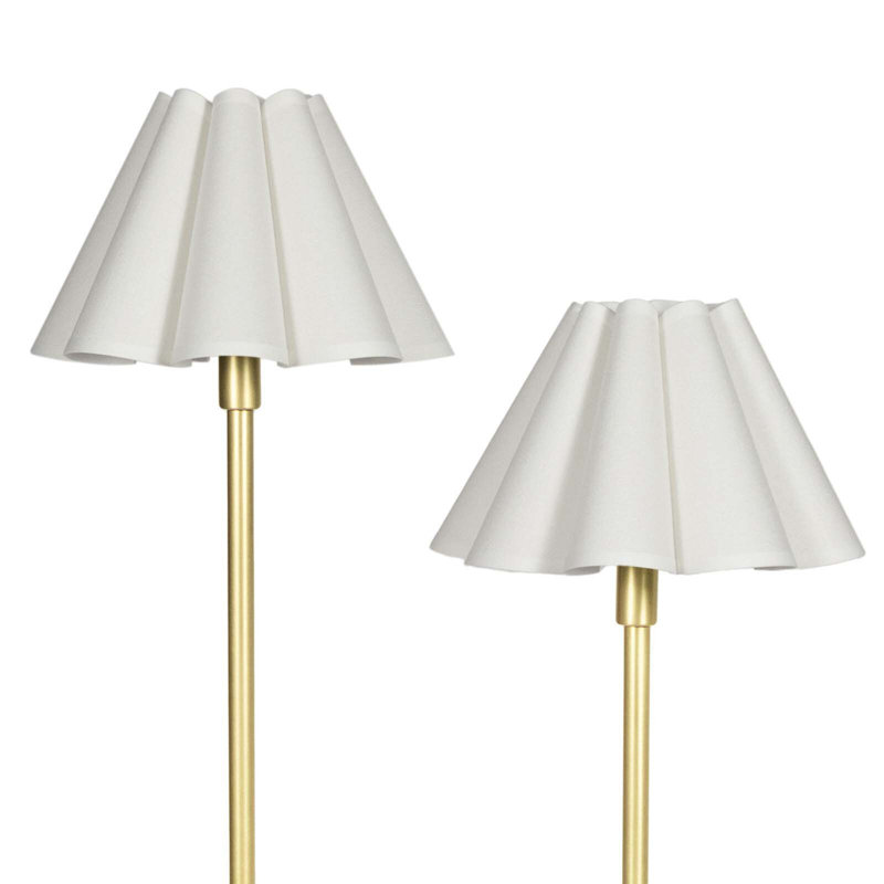 Polly Double Arm Table Lamp, Brass, Tan