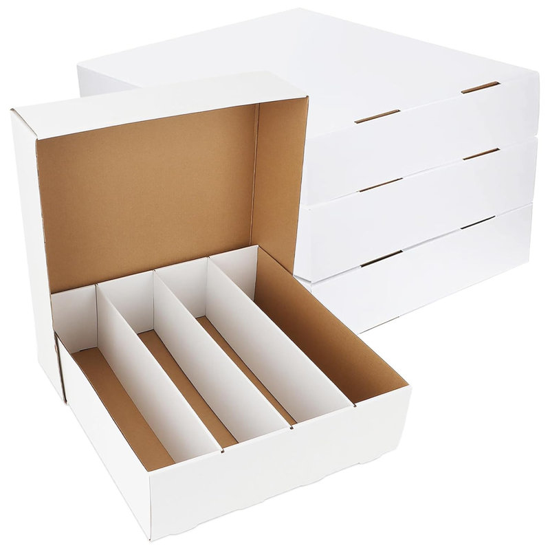 Ensemble de 4 boîtes de rangement pour cartes à 4 compartiments