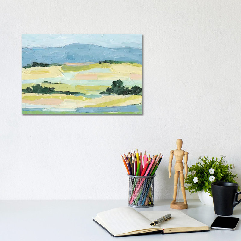 «Pastel Hills I» par Ethan Harper - reproduction d'art, H 8 po x l 12 po x P 0,75 po, Toile tendue, Pas de tapis