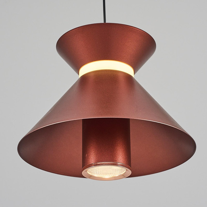 Cassen Stylish Chandelier with Opal Glass Cap, Brown Metal Body, 7.1 in Diameter x 47.2 in Height | 1 x 10W LED, 3000K Warm Light, 1000 Lm | Assembled for Easy Installation, Perfect for Living Room & Dining Spaces