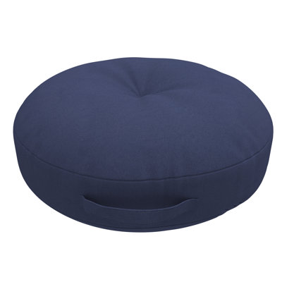 Indoor/Outdoor Floor Pillow, 24 Inch Circular Cushion Cover with Insert