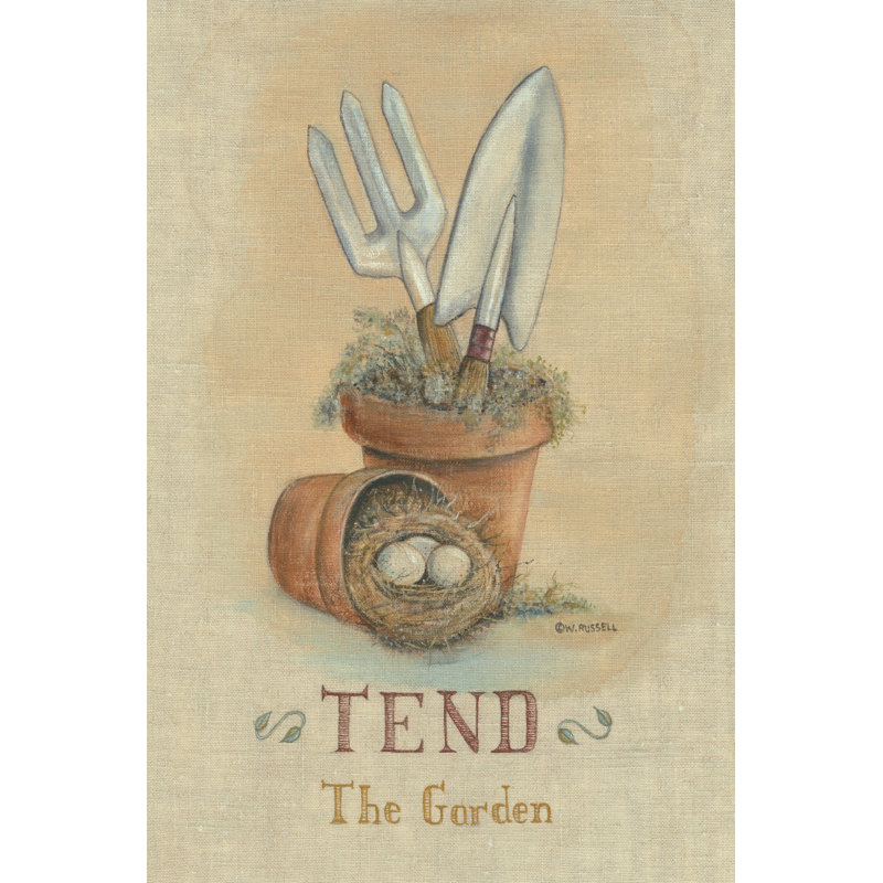 Garden Series In Linen IV by Wendy Russell - Wrapped Canvas Painting, 46cm H x 30cm W x 3.8cm D