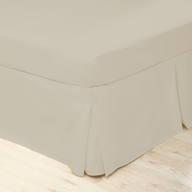 200 TC 50/50 Percale Polycotton Percale Fitted Sheet, Mushroom, Double (4'6)
