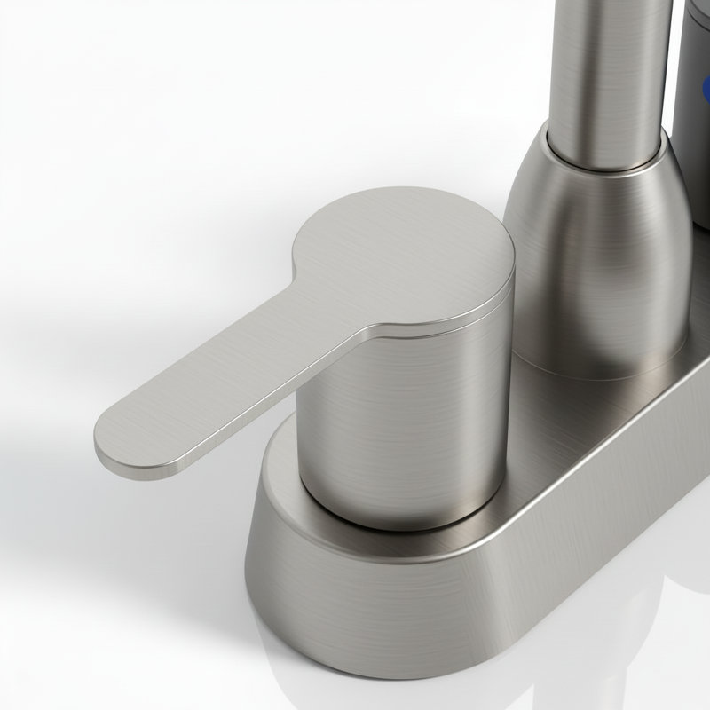 Robinet pour salle de bain à poignée double avec bec pivotant (ensemble de 2), Nickel brossé