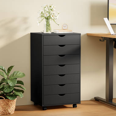 Hineefah 9 Drawer Chest, Wood Storage Dresser Cabinet, Large Craft Storage Organizer Latitude Run Color: Black