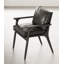 Italian Minimalist Solid Wood Ash Wood Armrests And Faux Leather Dining Chairs