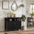Modern Black Sideboard Cabinet, 2-Door Coffee Bar Buffet with Adjustable Shelves, Storage Cabinet for Kitchen & Living Room