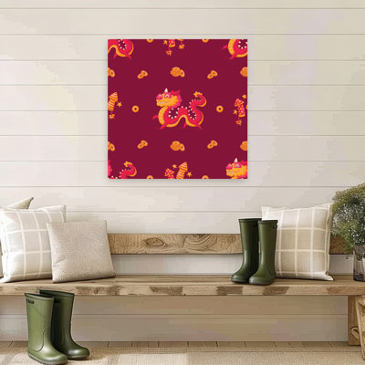 Lucky Chinese Dragon Pattern Abstract Contemporary Landscape Nature Wall Art