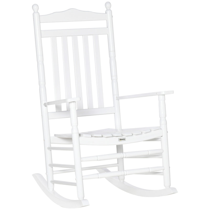 Chaise berçante à dossier pour porche, Blanc