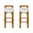 Elise Indoor Wooden Low Back Barstool, Upholstery, Set Of 2-1952908355