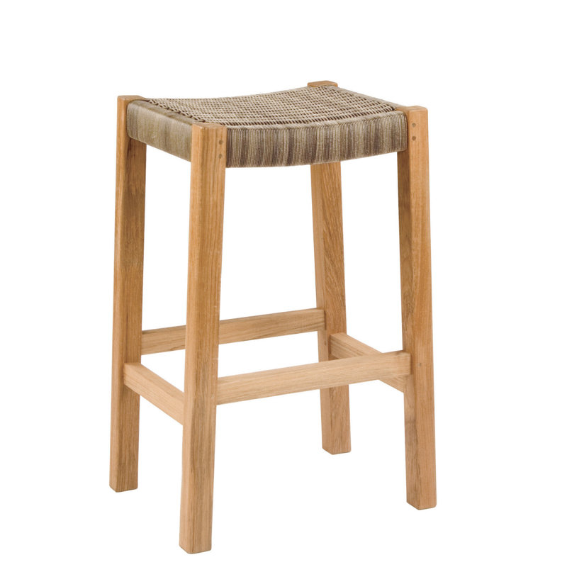 Frances Outdoor Teak Bar Stool, Willow
