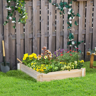 Ensemble de jardin surélevé sans vis Druann, boîte à fleurs en bois