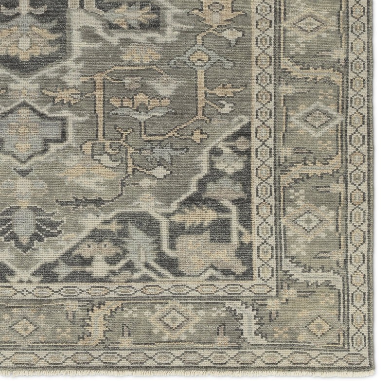 Jaipur Living Meradi SLN21 Handknotted Medallion Gray Area Rug (10'x14'), Rectangle 6' x 9'