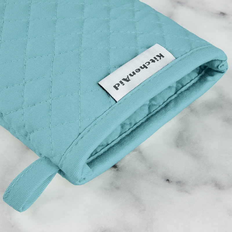 KitchenAid Asteroid Solid Textured Mini Oven Mitt, Teal