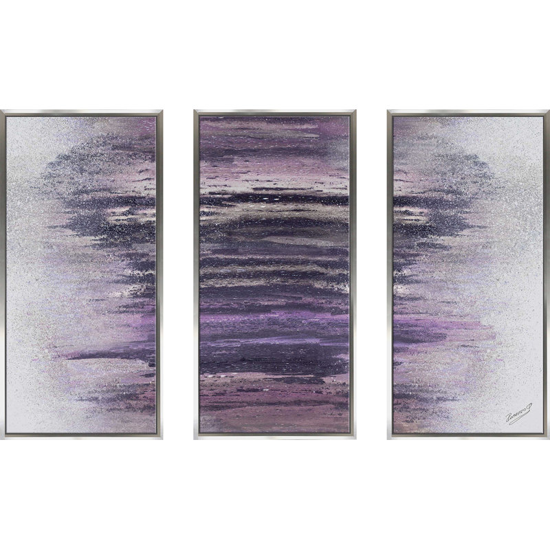 « Purple Woods », ensemble de 3 reproductions d’art sur toile, H 41,5 po x l 64,5 po x P 2 po
