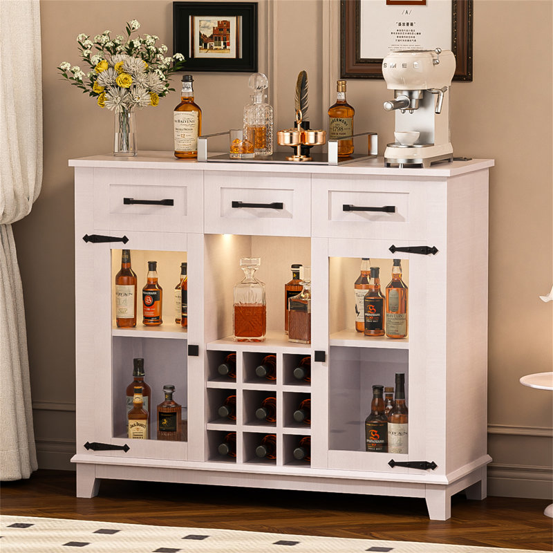 Armoire-bar buffet de style campagnard 42 po Dafayon
