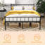 Structure de lit double, tête et pied de lit, structure stable, rangement sous le lit, aucun sommier requis, noir-1729842626