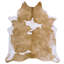 Tapis en cuir de vache beige et blanc Bullins - Tapis en cuir véritable, parfait pour un décor rustique ou moderne.-146621576
