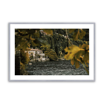 Lakeside Mansion Print, in a Frame,