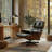 Real Leather lounge chair with Solid Wood-119218620