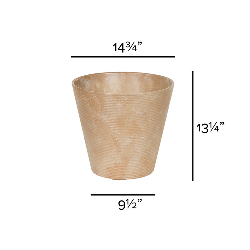 Carreras Planter, Taupe, 13.25" H x 14.75" W x 14.75" D