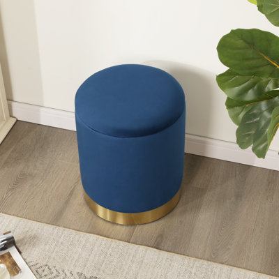 Velvet Round Storage Ottoman With Tray Top by Mercer41