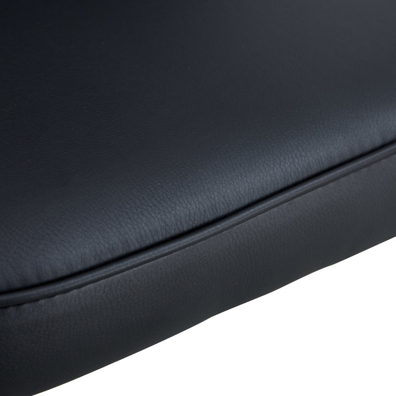 Lyne 18.3'' H Faux Leather Upholstered Parsons Chair, Black, Black