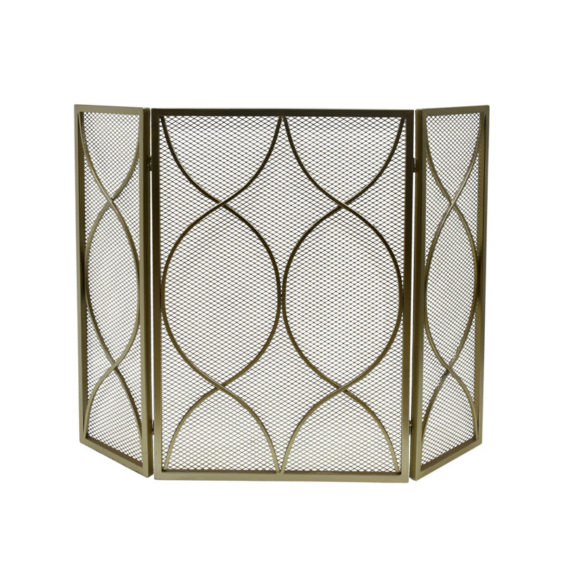 Iron Fireplace Screen, Gold