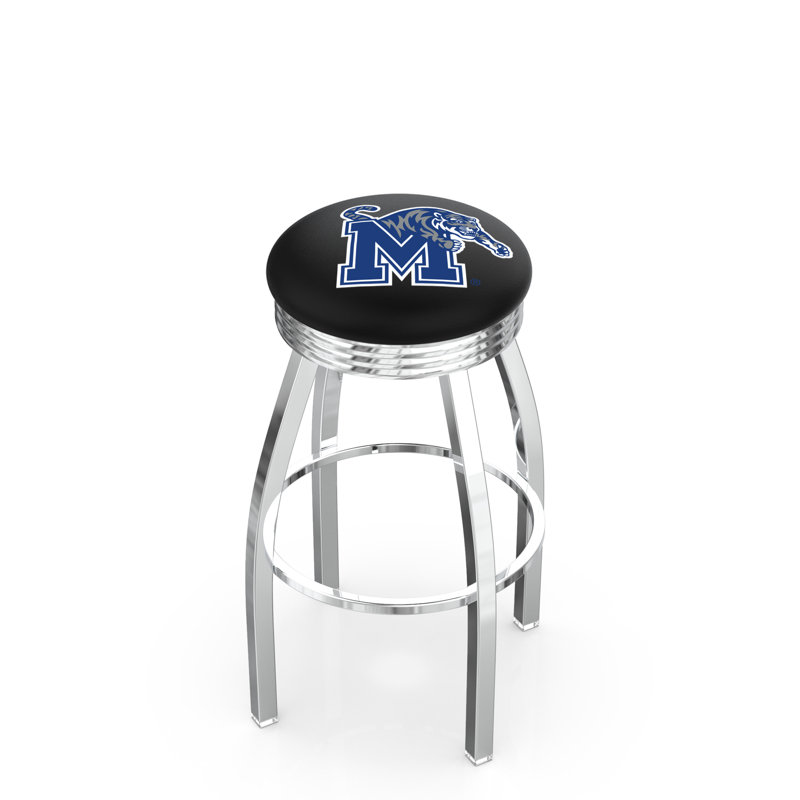 Tabouret de bar Logo Series, Tabouret de comptoir (siège d'une hauteur de 25 p, Noir soudé uni, Université de Memphis