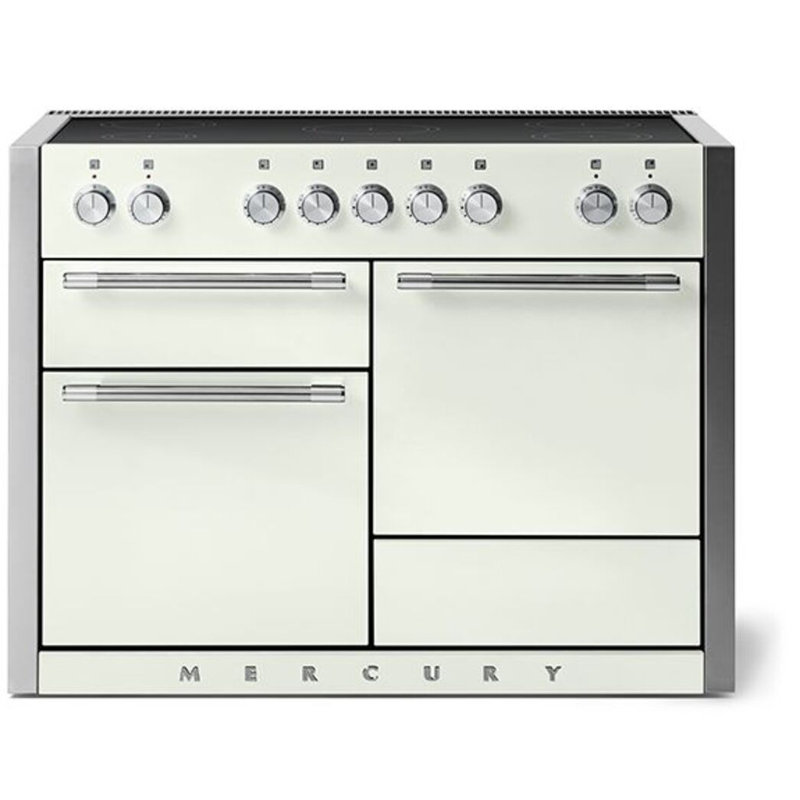 AGA Mercury 48"W. 6 Cu.Ft. Freestanding Induction Convection Range with Brushed Nickel Trim, Induction, White