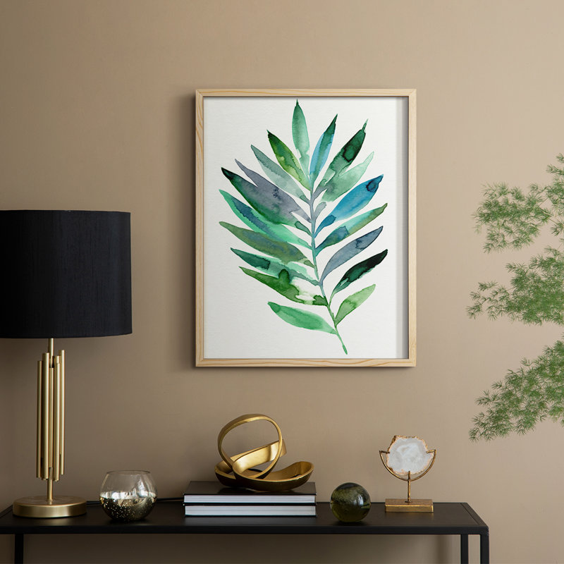 Palm Frond Flow III Framed Print - Solid Wood, 21" H x 17" W