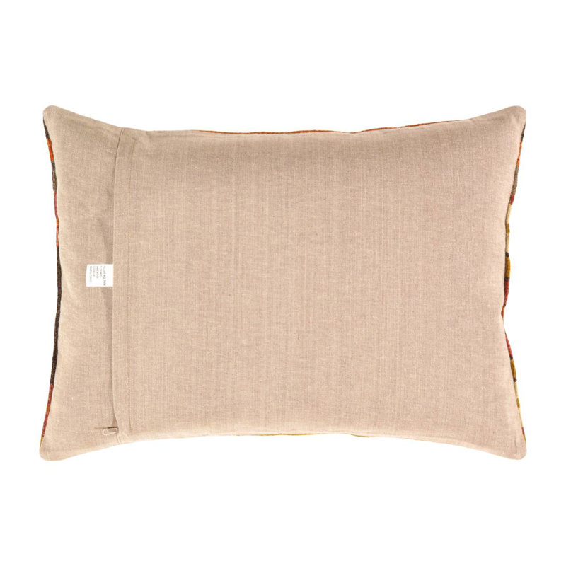Coussin décoratif kilim turc 20 po x 27 po, H 20 po x l 27 po, Brun / orange / rouille