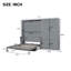 Grand lit moderne gris avec assemblage pratique et rangement offrant un look hydraulique et efficace