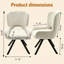 Chaise de salle à manger rembourrée moderne en chenille avec pieds en métal et dossier ergonomique (ensemble de 2)