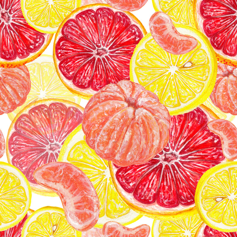 Citrus Freshness by Arevka - Wrapped Canvas Print, 51cm H x 51cm W x 3.8cm D