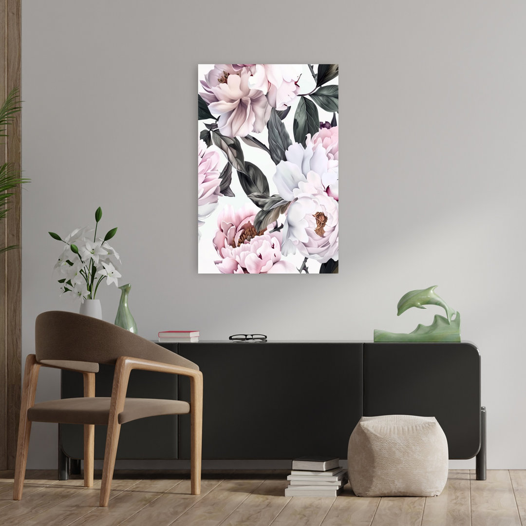 Soft Pink Peonies Delicate Elegant Romantic Peony Flower Nature Wall Art Print