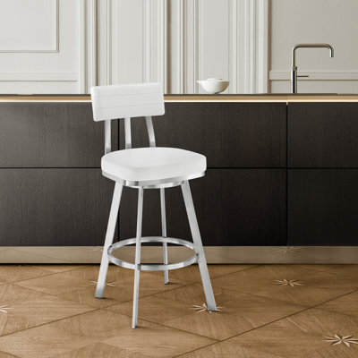 Bodhan Swivel Upholstered Faux Leather Counter Stool