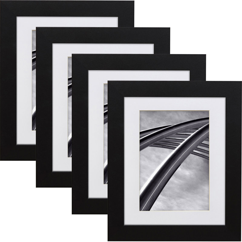 Ensemble de cadres photo encadrés noir satiné mystique 1,25 po Suraya 125, 11 po x 17 po emmêlé à 8 po x 12 po