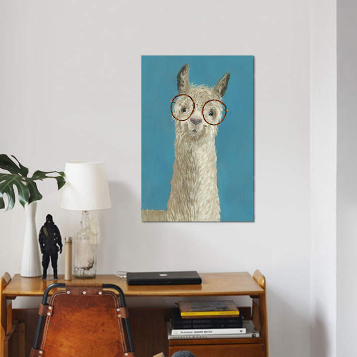 «Llama Specs III», art sur toile, H 12 po x l 8 po x P 0,75 po, Toile tendue, Pas de tapis