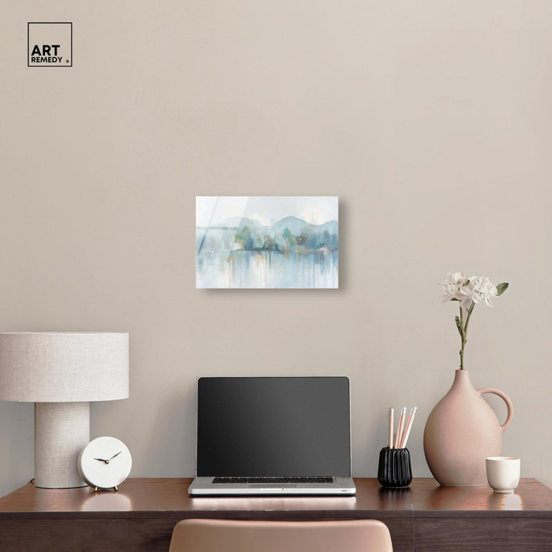 Art mural miroitant en acrylique turquoise Dream Art II par Art Remedy, prêt à être accroché, H 10 po x l 15 po