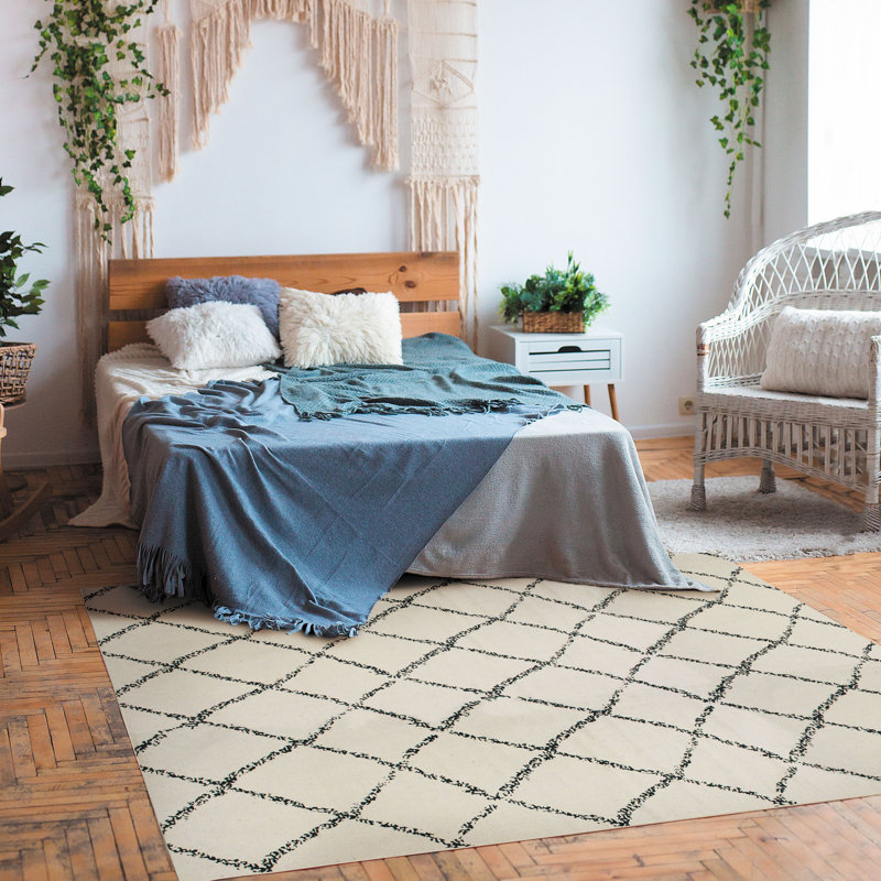 Kathline Geometric Hand Woven Area Rug, Rectangle 190 x 290cm