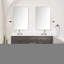 Meuble-lavabo double en chêne brun 60 po X P 22 po D, plateau en marbre de culture et robinet-117825160
